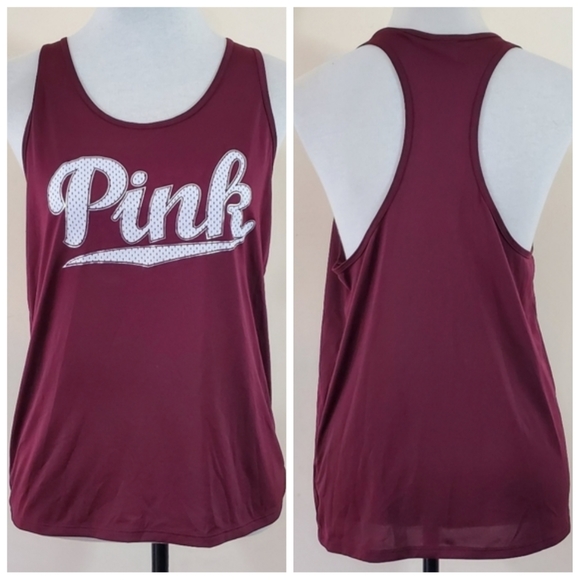 PINK Victoria's Secret Tops - Victoria's Secret Pink burgundy racerback tank top Women's size small